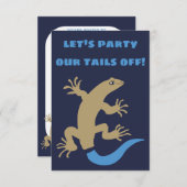 Personalisiertes Party mit blauem Schwanz Einladung (Vorne/Hinten)