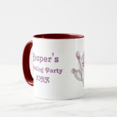 Personalisiertes Party mit rosa Bowling Ball Tasse (Vorderseite Links)