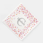 Personalisiertes Party Napkins - Herz Mit Monogram Serviette (Ecke)