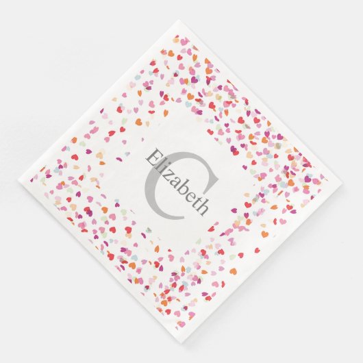 Personalisiertes Party Napkins - Herz Mit Monogram Serviette (Ecke)