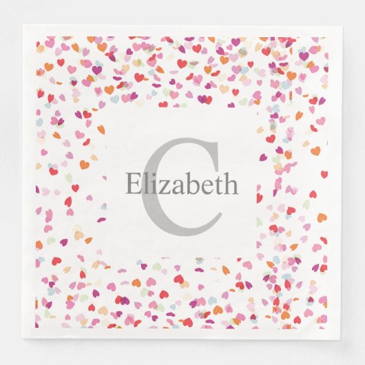 Personalisiertes Party Napkins - Herz Mit Monogram Serviette (Vorderseite)
