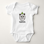 Personalisiertes Party Panda mit einem Party-Hut Baby Strampler (Vorderseite)