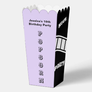 Personalisiertes Party Popcorn Flieder Kinoabend Geschenkschachtel