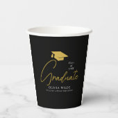 Personalisiertes Party Ready 8oz Black Grad Pappbecher (Rückseite)