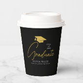 Personalisiertes Party Ready 8oz Black Grad Pappbecher (Vorderseite)