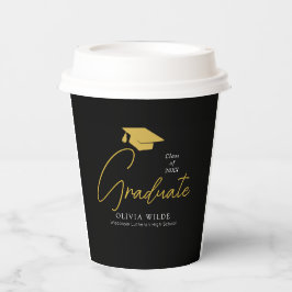 Personalisiertes Party Ready 8oz Black Grad Pappbecher