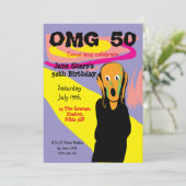 Personalisiertes Party zum 50. Geburtstag Einladung (Stehend Vorderseite)