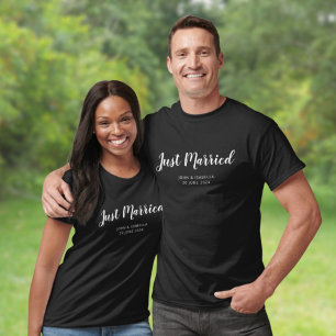 Personalisiertes passendes Frisch verheiratet T-Shirt