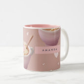 Personalisiertes Pastel Apple Zimtmuster Zweifarbige Tasse (VorderseiteRechts)