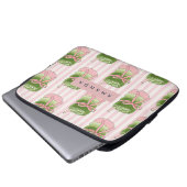 Personalisiertes Pastel Matcha Cups-Muster Laptopschutzhülle (Vorne Knopf)