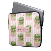 Personalisiertes Pastel Matcha Cups-Muster Laptopschutzhülle (Vorderseite Links)