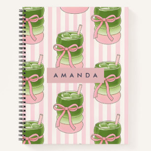 Personalisiertes Pastel Matcha Cups-Muster Notizblock