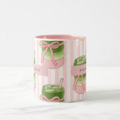Personalisiertes Pastel Matcha Cups-Muster Zweifarbige Tasse (Mittel)