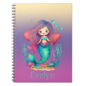 Personalisiertes Pastel-Mermaid-Notebook Notizblock (Vorderseite)