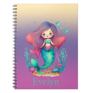 Personalisiertes Pastel-Mermaid-Notebook Notizblock