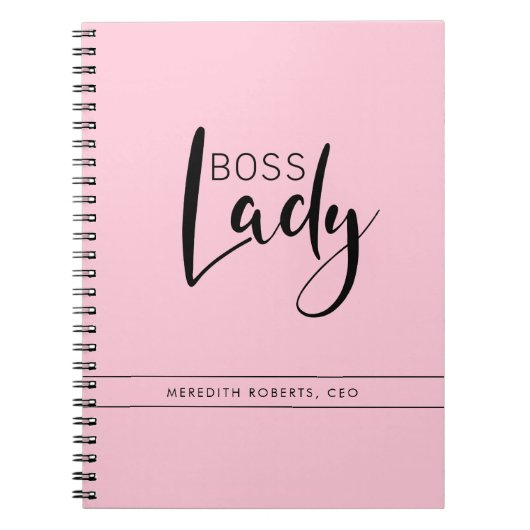 Personalisiertes Pastel Pink Boss Lady Logo Notizblock (Vorderseite)