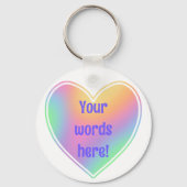 Personalisiertes Pastel-Rainbow-Herz Schlüsselanhänger (Vorderseite)