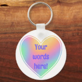 Personalisiertes Pastel-Rainbow-Herz Schlüsselanhänger (Vorderseite)