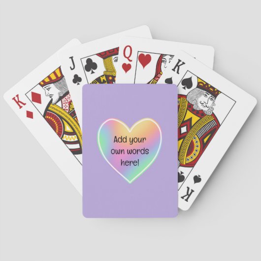 Personalisiertes Pastel-Rainbow-Herz Spielkarten (Rückseite)