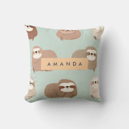 Personalisiertes Pastell-Adorable-Sloth-Muster Kissen