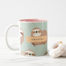Personalisiertes Pastell-Adorable-Sloth-Muster