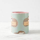 Personalisiertes Pastell-Adorable-Sloth-Muster Zweifarbige Tasse (Mittel)