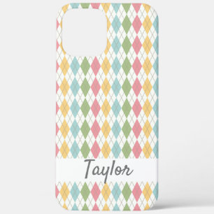 Personalisiertes Pastell-Argyle-Muster Case-Mate iPhone Hülle