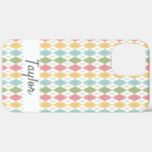 Personalisiertes Pastell-Argyle-Muster Case-Mate iPhone Hülle (Hinten (horizontal))