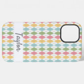 Personalisiertes Pastell-Argyle-Muster iPhone Hülle (Rückseite (Horizontal))