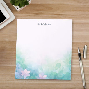 Personalisiertes Pastell-Blumen-Notizbuch Notizblock
