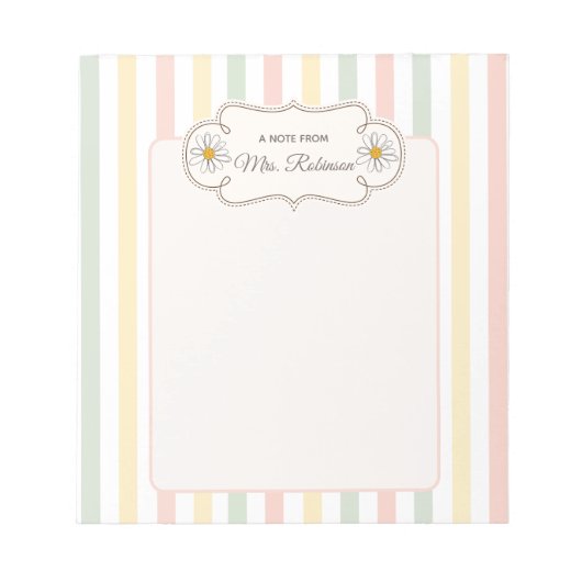 Personalisiertes Pastell-Blumenmuster | Benutzerde Notizblock (Vorderseite)