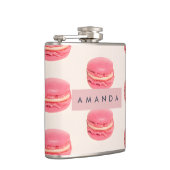 Personalisiertes Pastell Chic Pink Macaron Muster Flachmann (Rechts)
