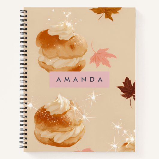 Personalisiertes Pastell Cream Puff Pstry Pattern Notizblock (Vorderseite)