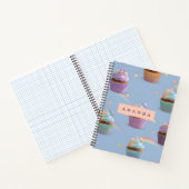 Personalisiertes Pastell Cupcakes Muster Notizblock (Innenseite)