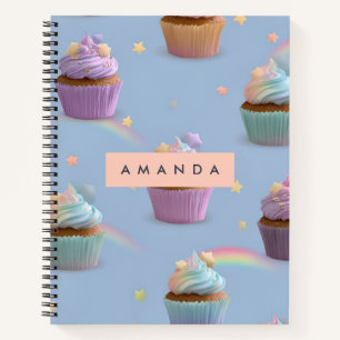 Personalisiertes Pastell Cupcakes Muster Notizblock