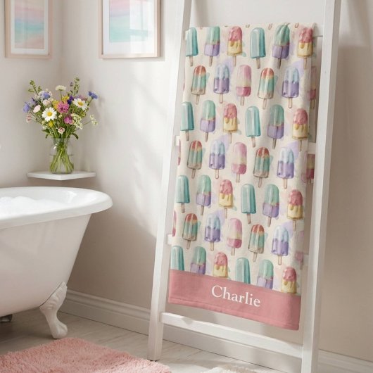 Personalisiertes Pastell-Eiscreme Badehandtuch