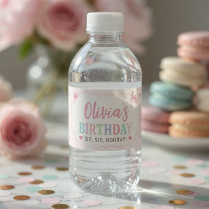 Personalisiertes Pastell-Eiscreme-Geburtstags- Wasserflaschenetikett