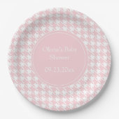 Personalisiertes Pastell-Hahnentrittmuster Pappteller (Vorderseite)