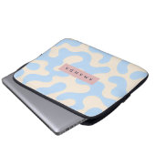 Personalisiertes Pastell Hellblau Abstrakt Camoufl Laptopschutzhülle (Vorne Knopf)