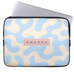 Personalisiertes Pastell Hellblau Abstrakt Camoufl Laptopschutzhülle