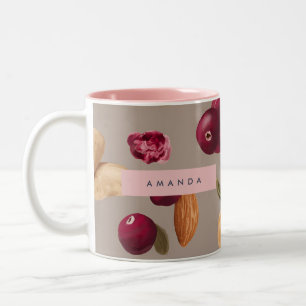 Personalisiertes Pastell-Herbst-Erntemuster Zweifarbige Tasse