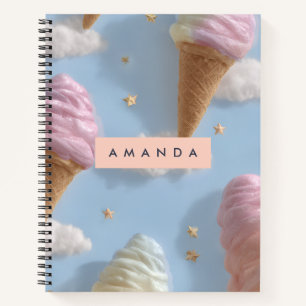 Personalisiertes Pastell-Ice-Muster Notizblock