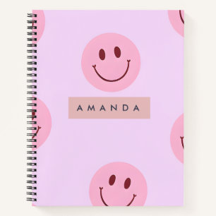 Personalisiertes Pastell-Lavendel und Rosa Smiley Notizblock