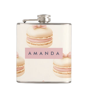 Personalisiertes Pastell-Macaron-Coquette-Muster Flachmann