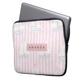 Personalisiertes Pastell-Niedlich-Bootmuster Laptopschutzhülle (Vorderseite Links)