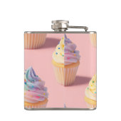 Personalisiertes Pastell Rainbow Cupcake Muster Flachmann (Rückseite)
