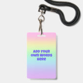 Personalisiertes Pastell-Regenbogen-Abzeichen Ausweis (Vorderseite mit Lanyard)