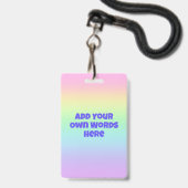 Personalisiertes Pastell-Regenbogen-Abzeichen Ausweis (Rückseite mit Lanyard)