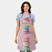 Personalisiertes Pastell-Regenbogen-Macaron-Vergnü Schürze (Getragen)