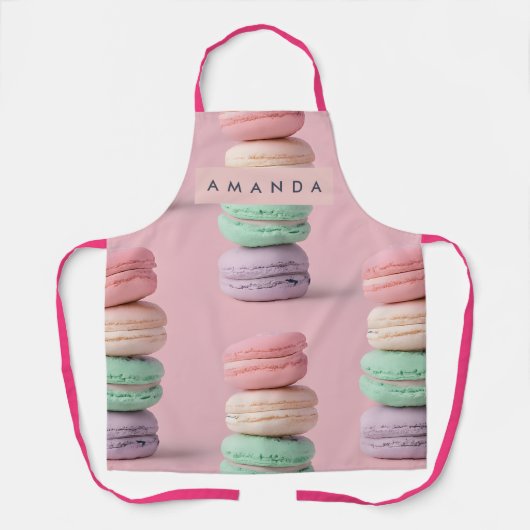 Personalisiertes Pastell-Regenbogen-Macaron-Vergnü Schürze (Vorderseite)